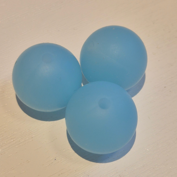 silicone kraal rond milky blue