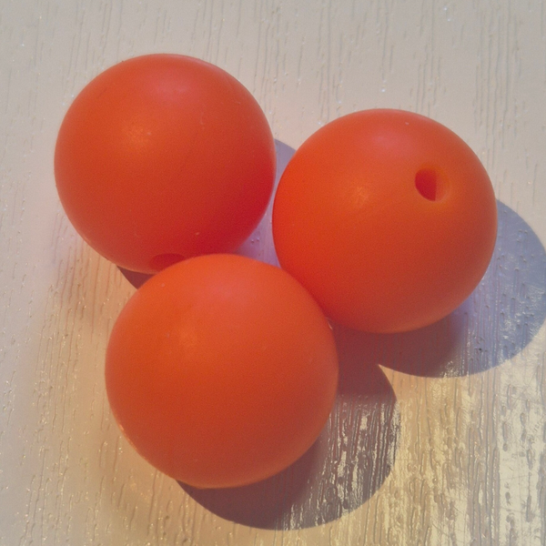 silicone kraal rond oranje