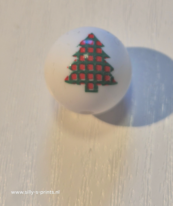 silicone rond kraal (kerst) 10