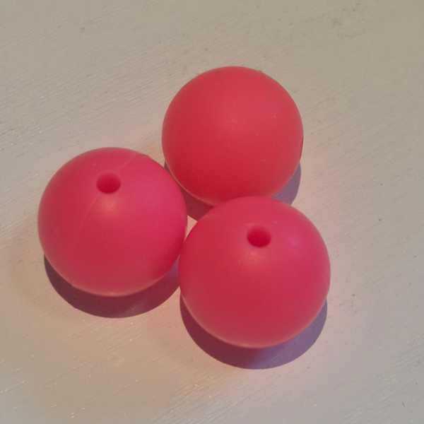 silicone kraal rond fel neon roze