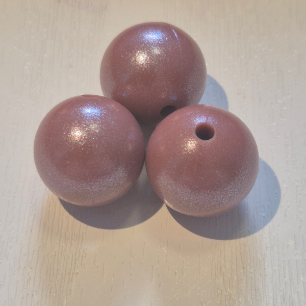 silicone kraal rond (shimmer) 15