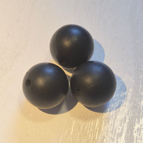silicone kraal rond zwart