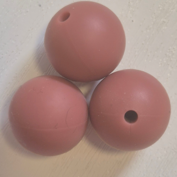 silicone kraal rond kastanje bruin