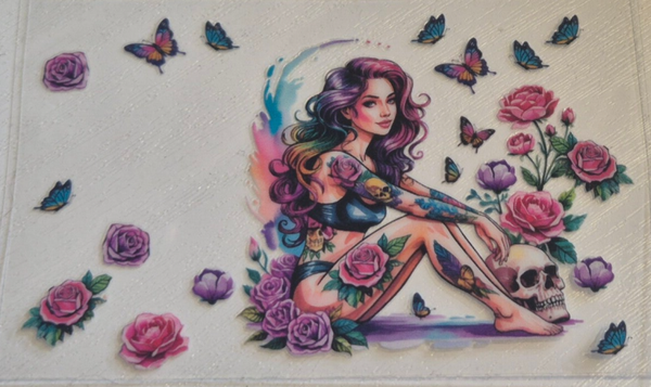 uv dtf card wraps (tattoo girl)