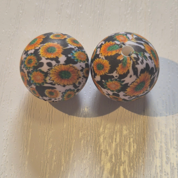 silicone rond kraal (bloemen) 13
