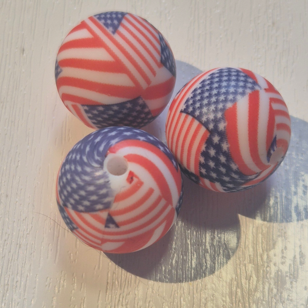 silicone rond kraal (Amerikaanse vlag ) 2