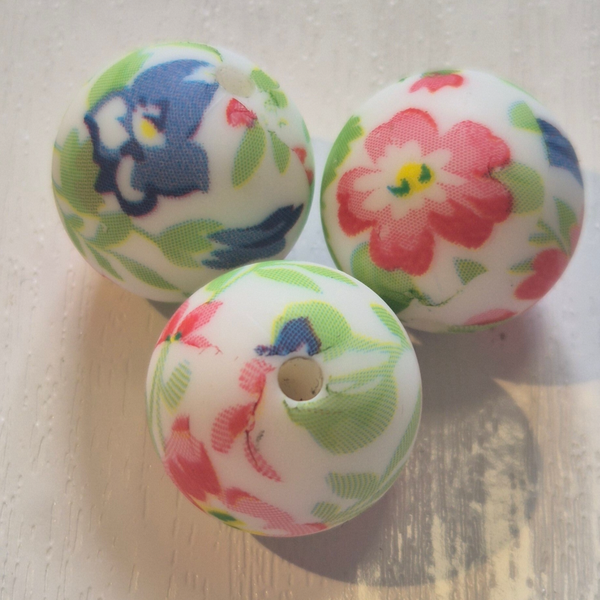 silicone rond kraal (bloemen) 3