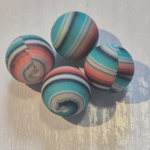 silicone rond kraal (stripes) 1