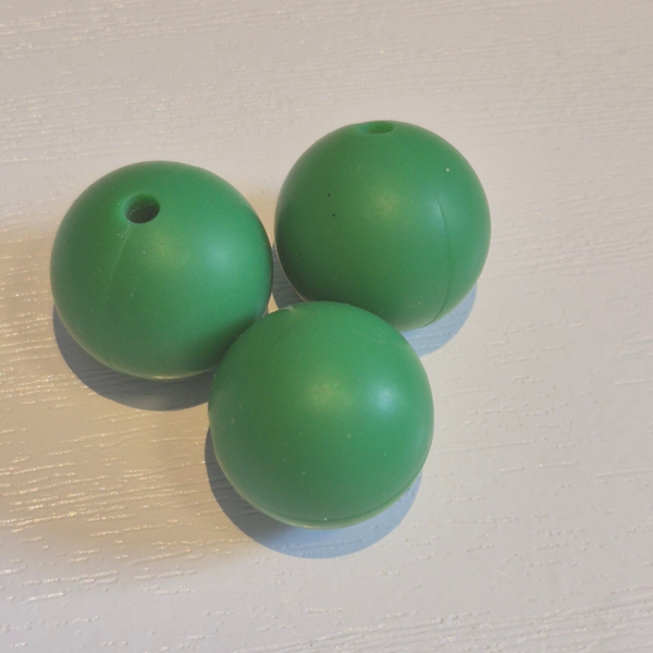 silicone kraal rond kerst groen