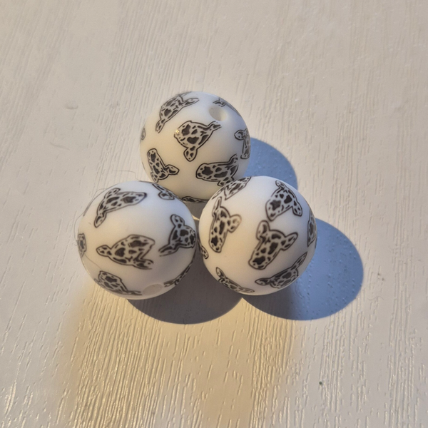 silicone rond kraal (cow) 1