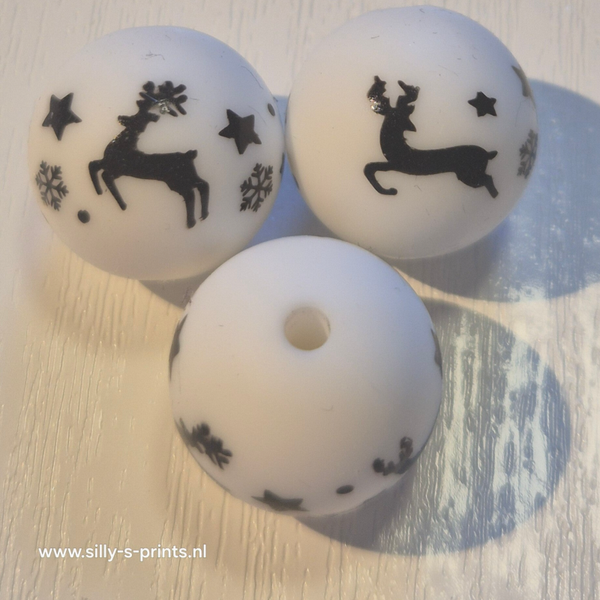 silicone rond kraal (kerst) 6