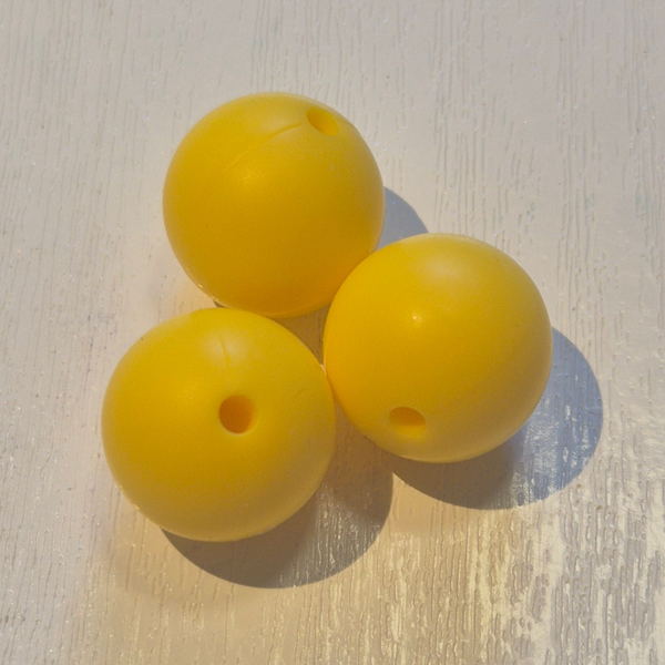 silicone kraal rond geel