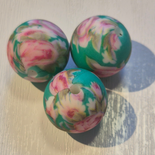 silicone rond kraal (bloemen) 35