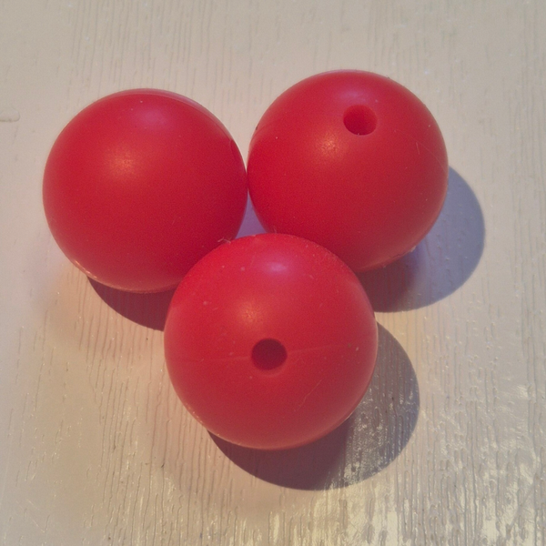 silicone kraal rond rood