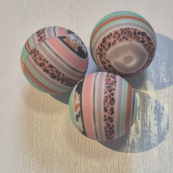 silicone rond kraal (stripes) 2
