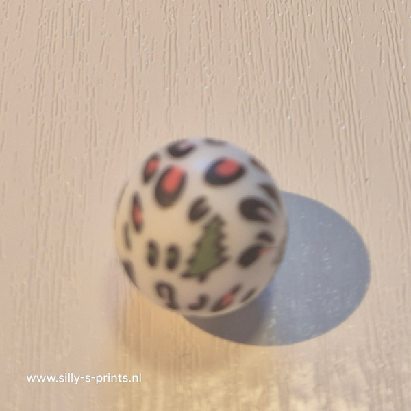 silicone rond kraal (kerst) 14