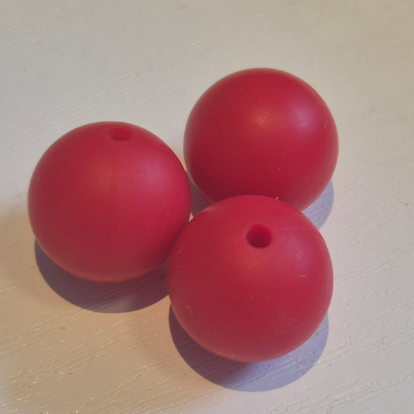 silicone kraal rond fel rood