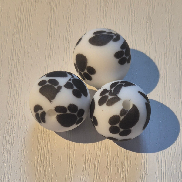 silicone kraal rond (dieren pootjes) 2