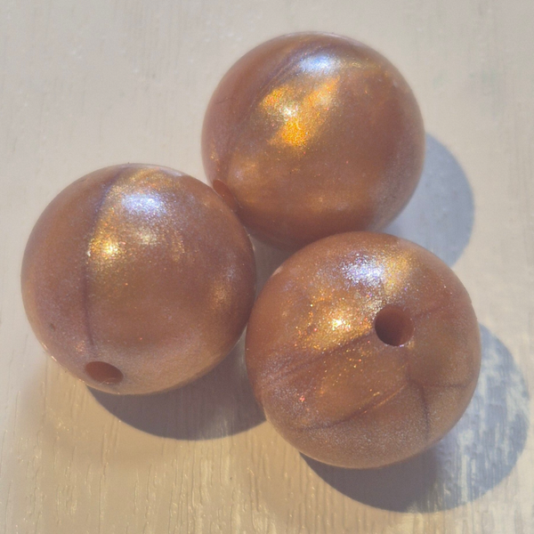 silicone kraal rond (shimmer) marbel 19