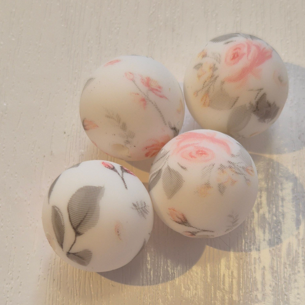silicone rond kraal (bloemen) 31