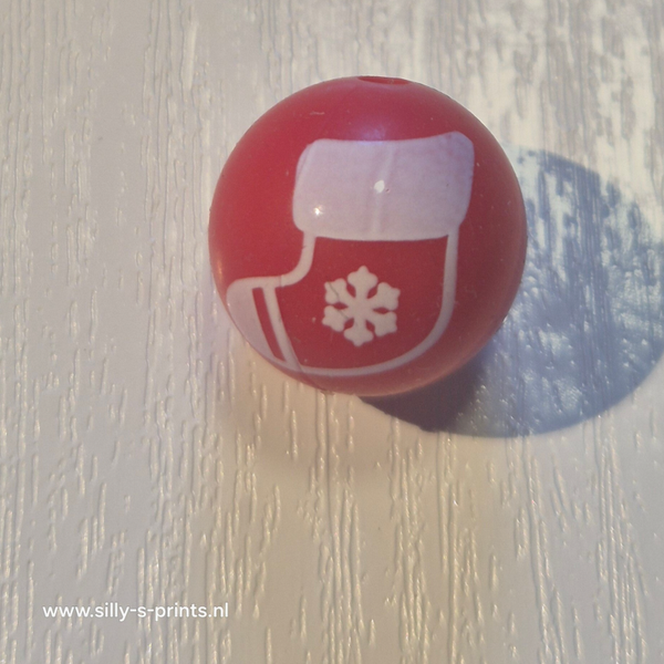 silicone kraal rond (kerst) 21