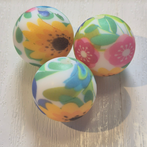silicone rond kraal (bloemen) 4