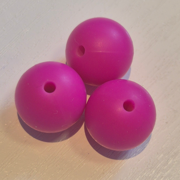 silicone kraal rond magenta