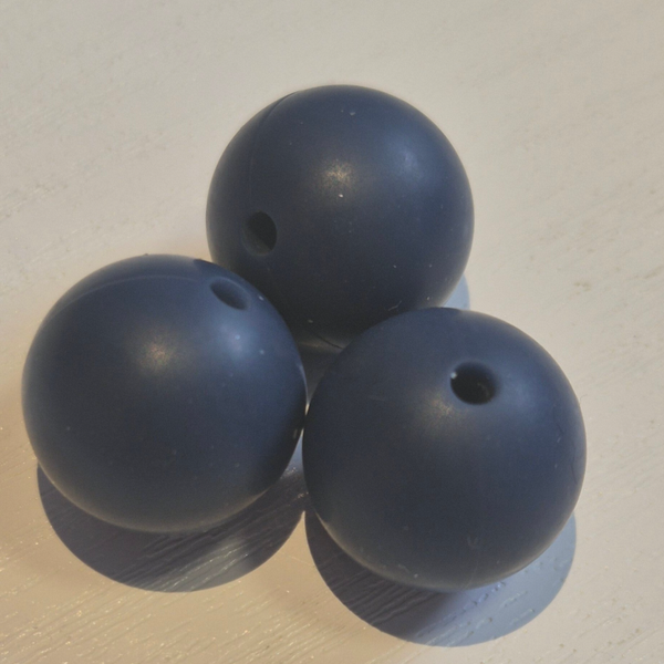 silicone kraal rond navi blue