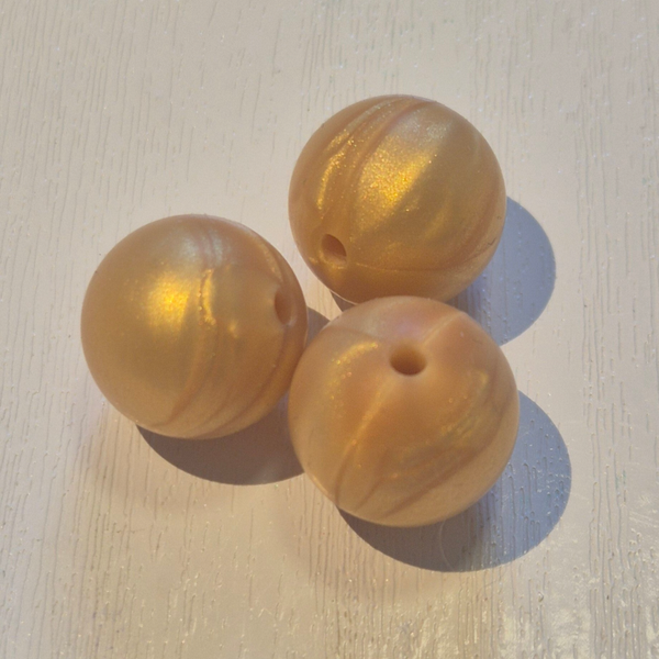 silicone kraal rond (shimmer) marble 21