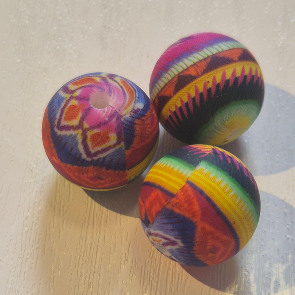 silicone rond kraal (stripes) 3