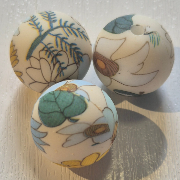 silicone rond kraal (bloemen) 9