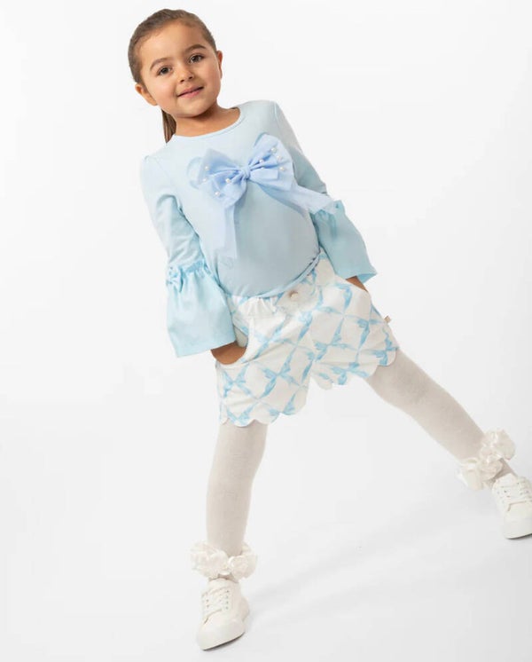 Blauw setje met strik