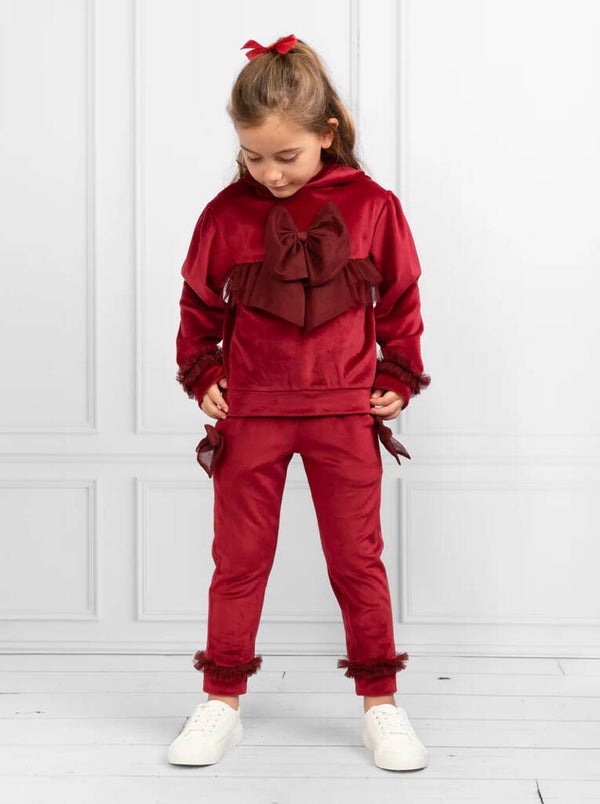 Velour set rood