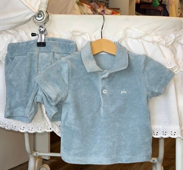 Gymp badstof set blauw