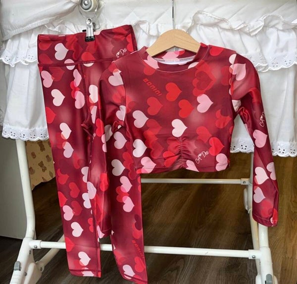 Bonini hartjes set bordeaux