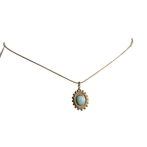 Slangenketting met Jade Hanger | Goud