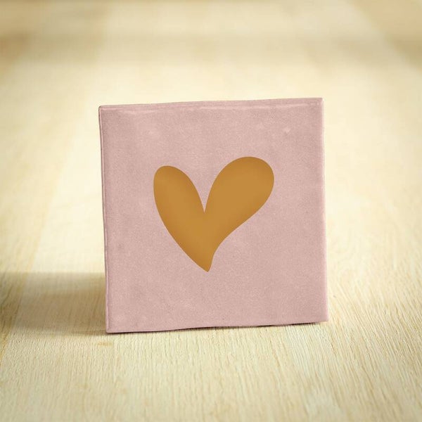 Tegeltje - Hartje - Liefde | Roze | 10x10cm