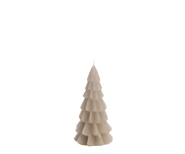 Kerstboom kaars Linnen 6,3 x 12 cm