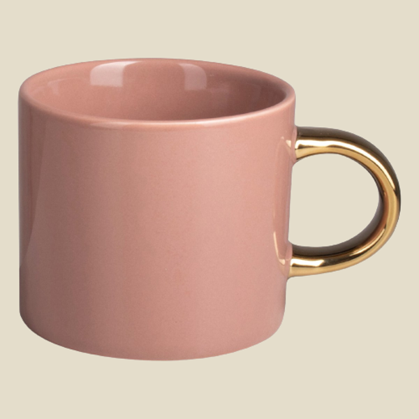 Mok 230ml Licht roze/goud