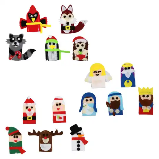 Felt Finger Puppet Craft Kits (Winter & Christmas)