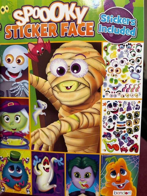 Spooky Sticker Face activity book (green book)