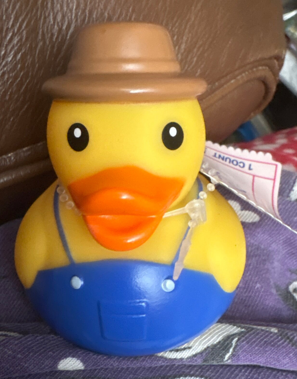 Rubber Ducky - Farmer Duck (blue overalls)
