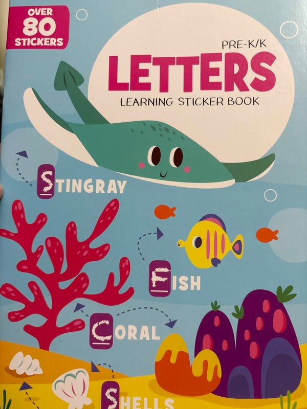 Letters Pre-K/K Learning Sticker Book - Under the Sea cover