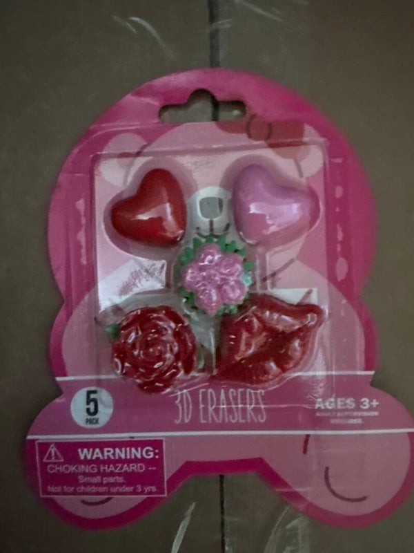 Pack of Shaped Erasers - Love Symbols