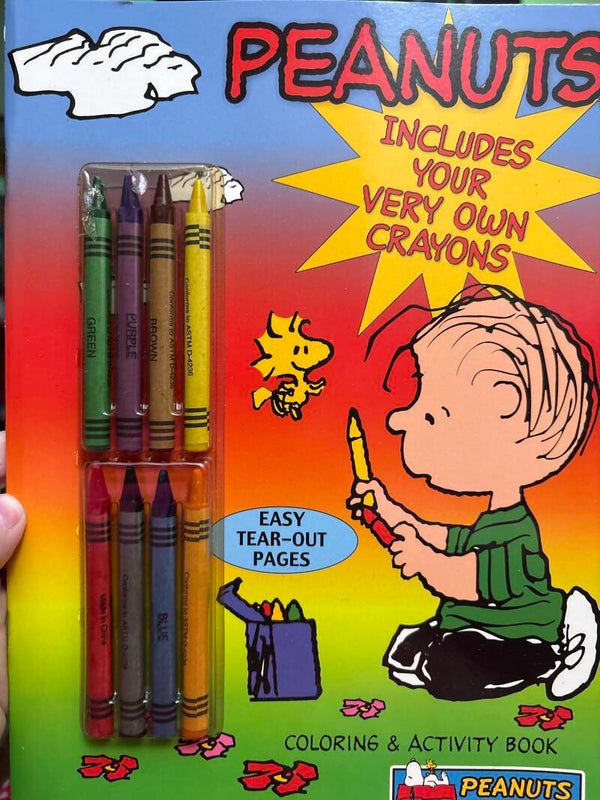 Peanuts Coloring Activity Book with crayons