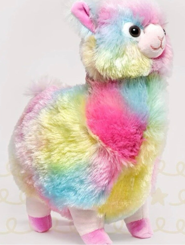 Annabelle the Fluffy Rainbow Llama plush toy