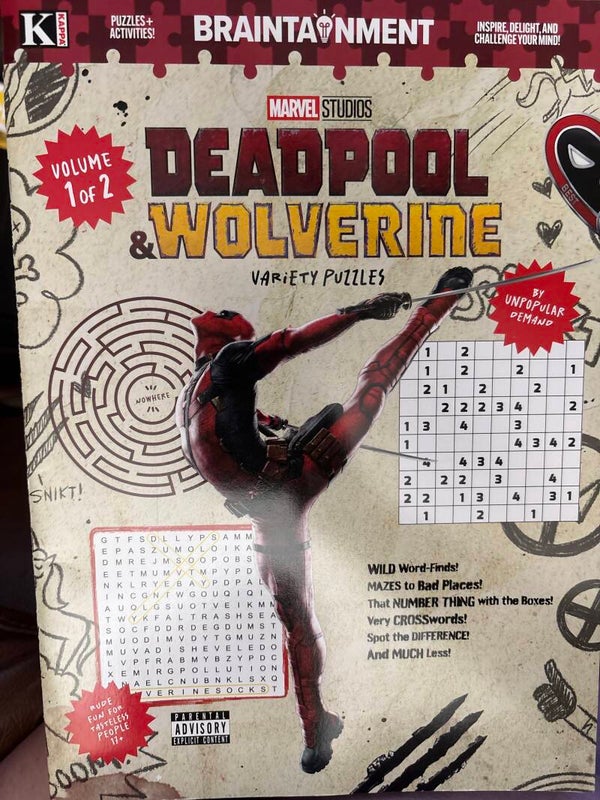 Marvel Studios Deadpool and Wolverine Variety Puzzles & Activities Volume 1 activity book