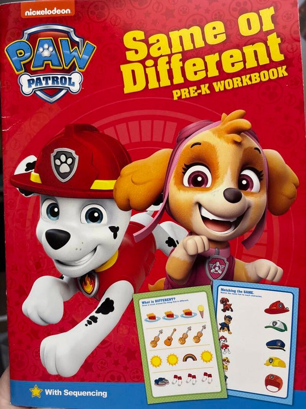 Paw Patrol Same or Different Dreamtivity activity book