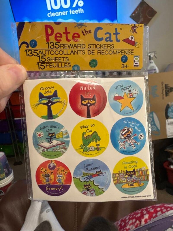 Pete the Cat Rewards Stickers