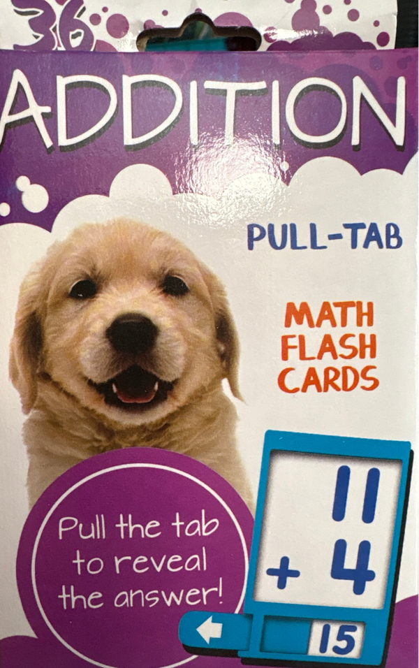 Math Practice Addition Flash Cards with Pull-Tab feature